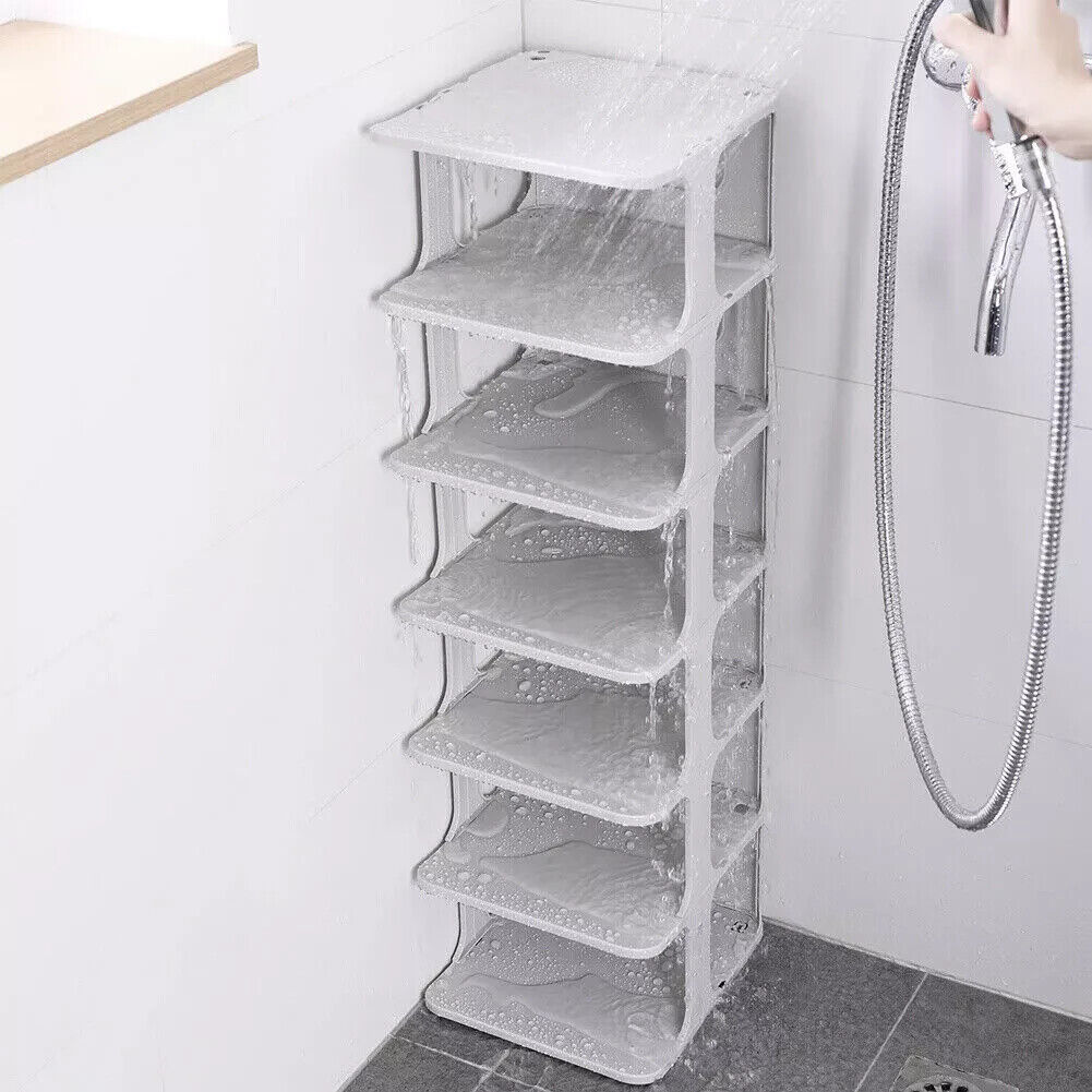 7 Tier Home Organiser Footwear Stand Shoe Rack Tall Storage Shelf Unit Cabinet