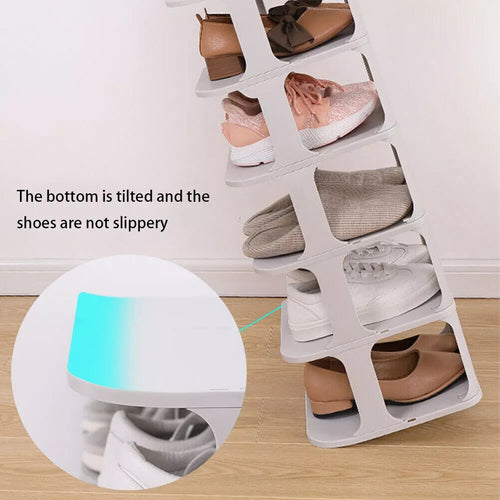 7 Tier Home Organiser Footwear Stand Shoe Rack Tall Storage Shelf Unit Cabinet